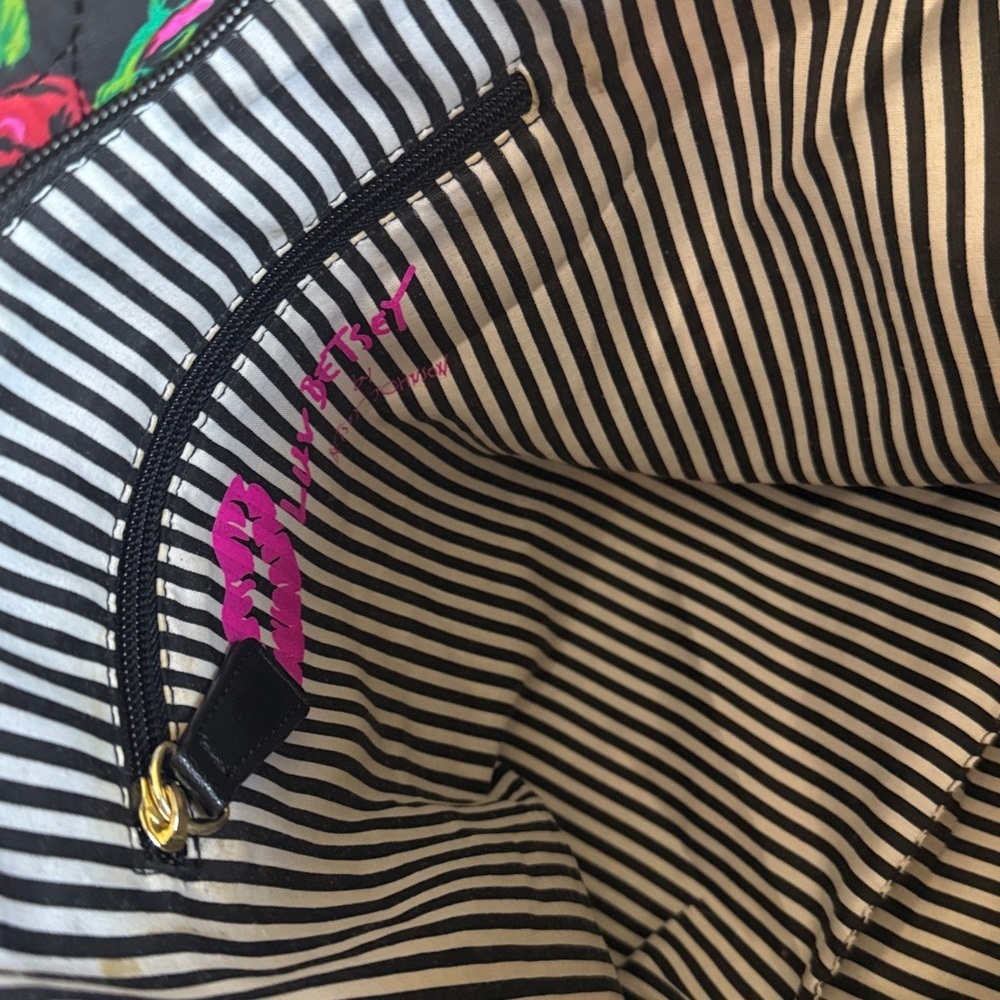 Betsey Johnson Luv Betsey Rose Print Tote Bag | Large Carryall Statement Bag - Picture 11 of 15